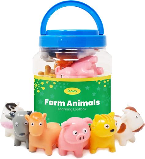 Boley Farm Animals Bath Toys Bucket - Includes 12 India | Ubuy