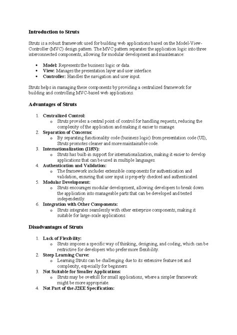 Introduction to Struts - Introduction to Struts Struts is a robust ...