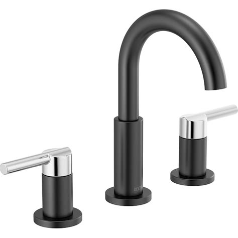 Delta Nicoli Matte Black/Chrome Widespread 2-Handle WaterSense Bathroom ...