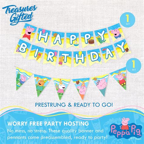 Buy Treasures Gifted Peppa Pig Birthday Party Supplies - Serves 16 ...
