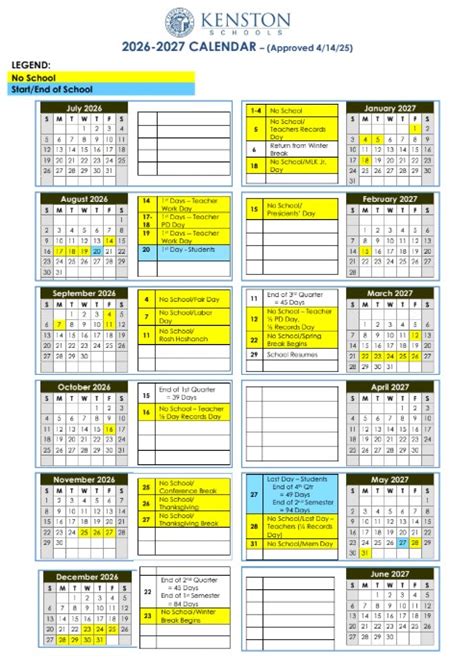 District Calendar | Kenston Local Schools