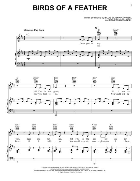 Download Birds Of A Feather - Billie Eilish | Alto Sax Solo Sheet Music PDF - 1802652