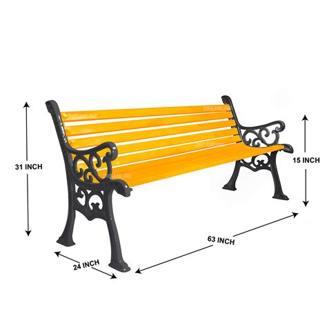 Dreamline 3 Seater cast Iron Garden Bench for Indoor & Outdoor Park ...
