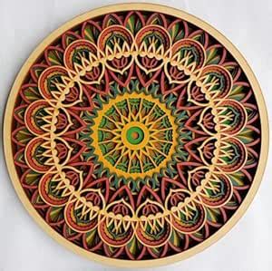 Dev Computer 3D Laser Cut Mandala Wall Decor, Multi-Layered Round ...