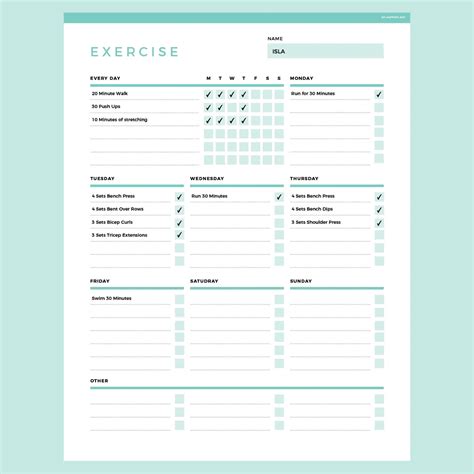 Workout Routine Template 的图像结果