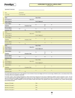 Paradigm Rental Application Form - Fill and Sign Printable Template Online