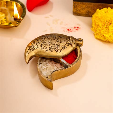 Brass Mango Sindoor/Chopda box – Vedansh Craft
