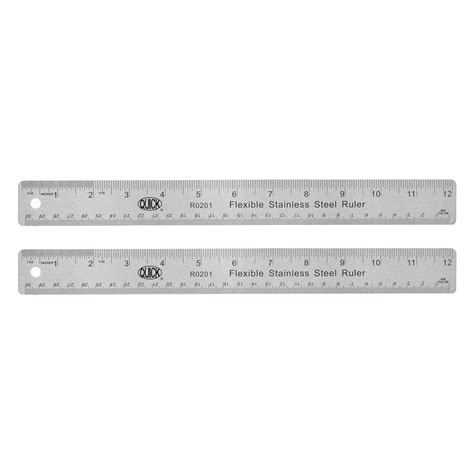 Uxcell 2pcs Stainless Steel Rulers with Non-Skid Backing 30cm/12" Inch ...