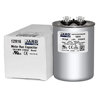 (2) Pack, 100 uF x 370 VAC - Jard # 12916 Round Dual Run Capacitor ...