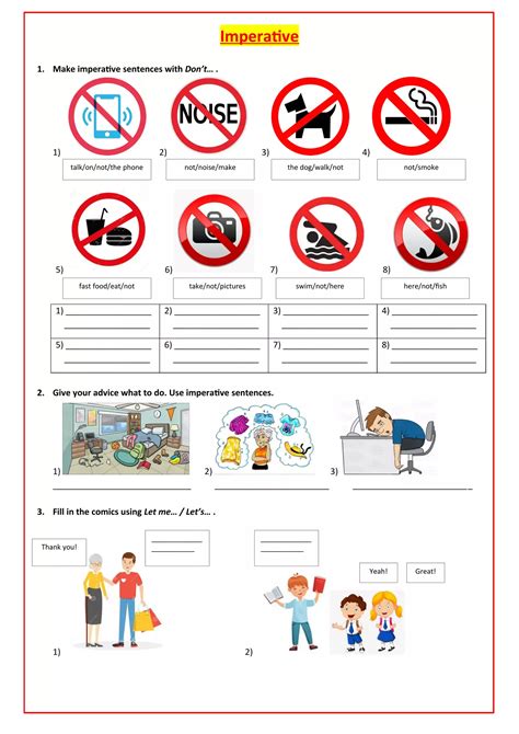 Image result for Imperative Sentences Exercises
