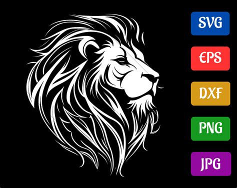 Lion | Svg - Eps - Dxf - Png - Jpg | Silhouette Cameo | Cricut Explore ...