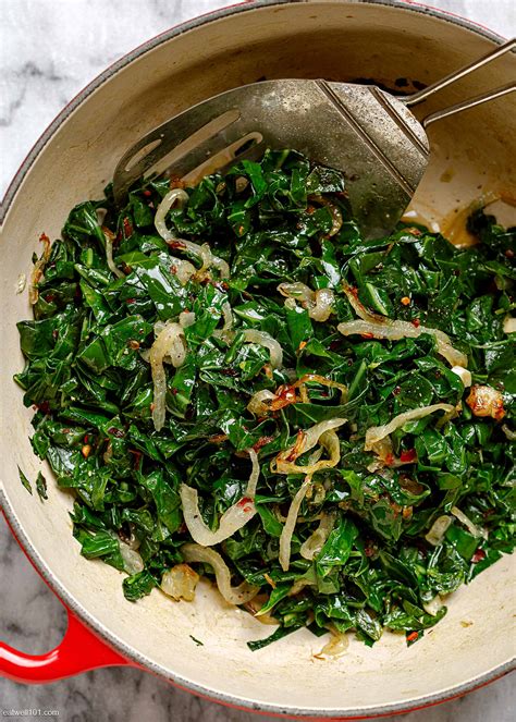 Quick Fried Collard Greens Recipe with Onion – Braised Collard Greens ...