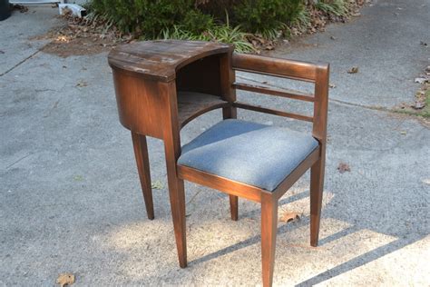 The Tattered Orange Blossom: Antique telephone table/chair...SOLD