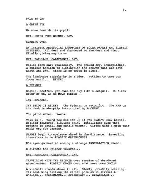 Image result for TV Script First Page