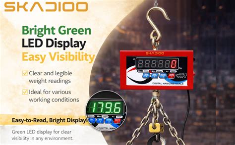 SKADIOO Hanging Weighing Scale 200kg, Mini Crane scale, Electric ...