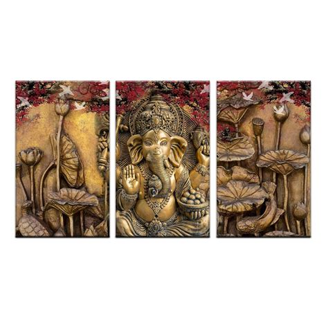 Enhance Your Living Room with Divine Grace Lord Ganesha Canvas Painting ...
