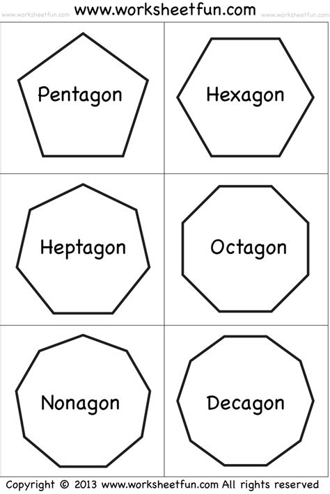 Shapes Polygons Pentagon Hexagon Heptagon Octagon Nonagon ...