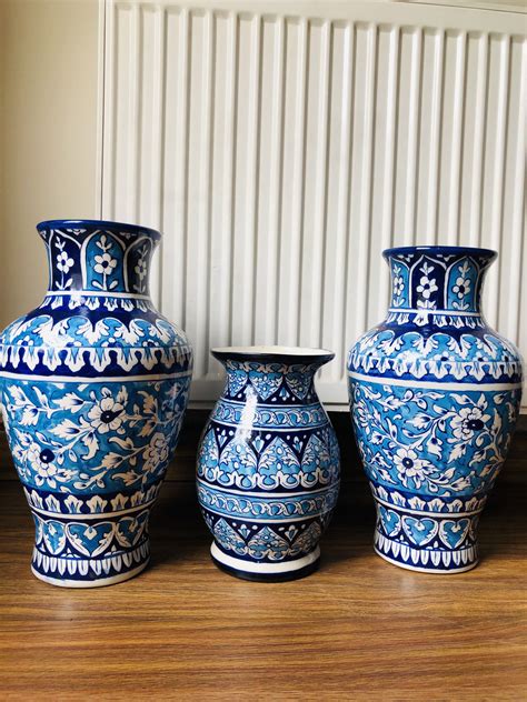 Blue and White Pottery Vases