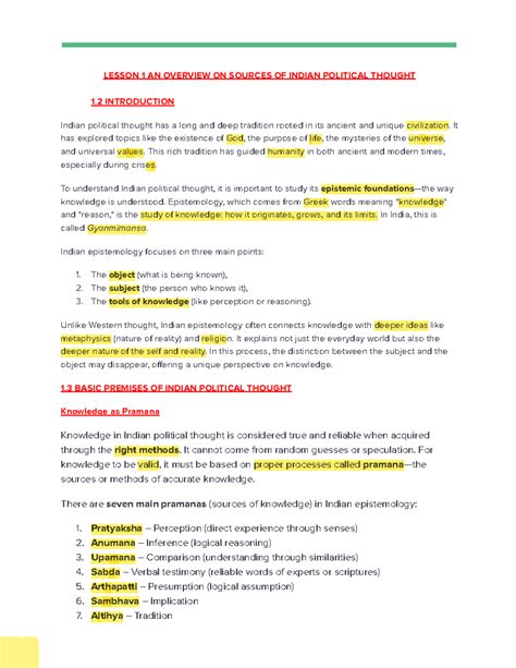 ANCIENT AND MEDIEVAL INDIAN POLITICAL THOUGHT Lession 1 - LESSON 1 AN ...