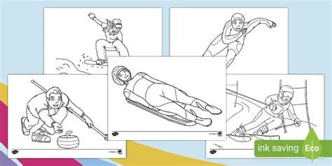 Winter Sports Colouring Pages - Primary Resources - Colouring