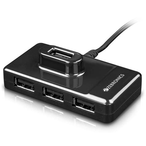 ZEBRONICS Zeb-100HB 4 Ports USB Hub for Laptop, PC Computers, Plug ...