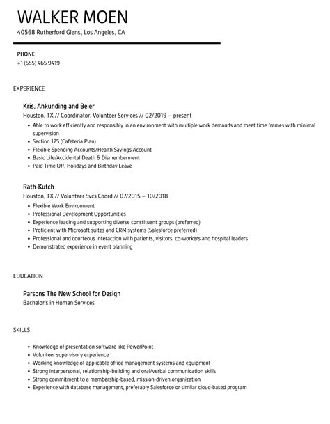 Volunteer Resume Samples | Velvet Jobs