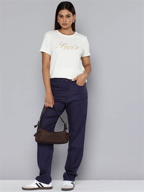 Women's Redloop High Rise Navy Straight Fit Trousers – Levis India Store