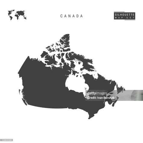 Canada Vector Map Isolated On White Background Highdetailed Black Silhouette Map Of Canada High ...