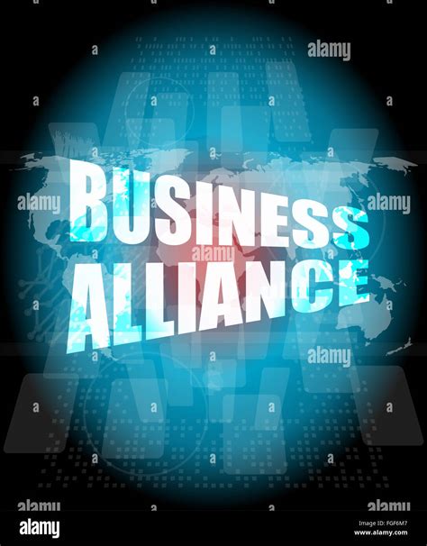 Management concept: business alliance words on digital screen Stock ...