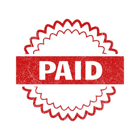 Red Paid Rubber Seal Stamp Impression Transparent Clip Art Psd, Red ...