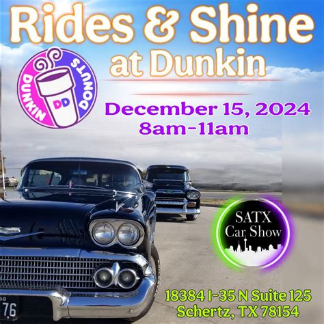 Rides & Shine at Dunkin, Dunkin' Cibolo, 15 December 2024 | AllEvents