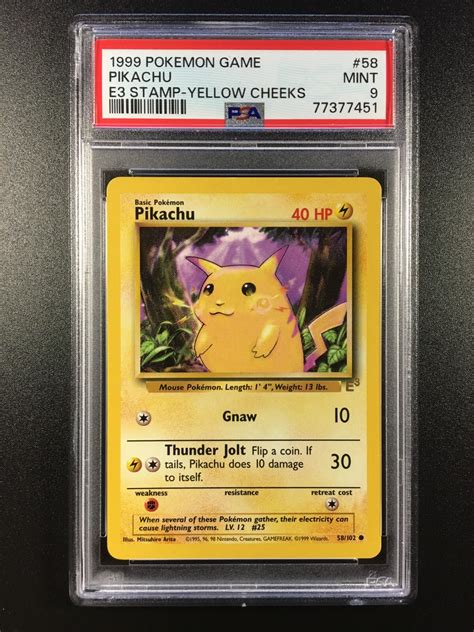 Pikachu 1999 Pokemon Game #58 Unlimited (E3 Yellow Cheeks) Price Guide ...