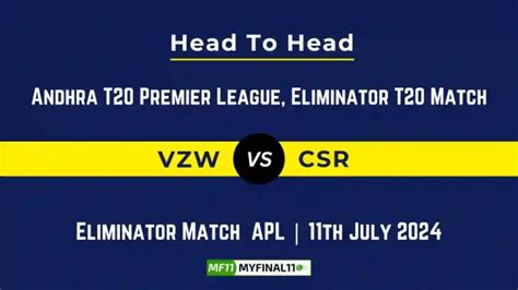 VZW vs CSR Player Battle, Head to Head Team Stats, Team Record - Andhra ...