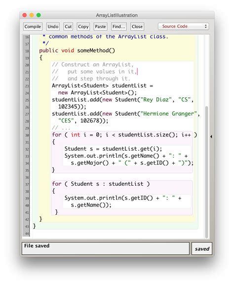 Source Code ArrayList Java 的图像结果