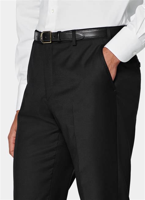 Black Perennial Straight Leg Suit Trousers in Pure Wool | SUITSUPPLY ...