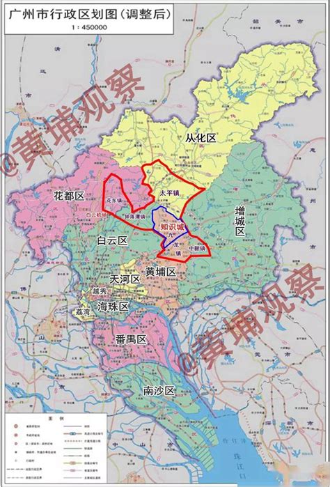 广州市行政区划图,广州区划分 - 伤感说说吧