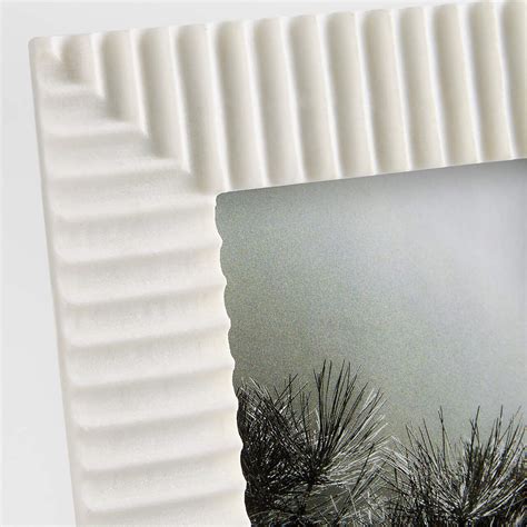 Fluted White Marble 5x7 Picture Frame | Crate and Barrel UAE