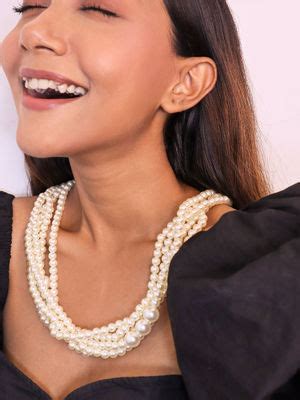 Buy Pipa Bella by Nykaa Fashion White Pearl Multi-Layered Necklace Online