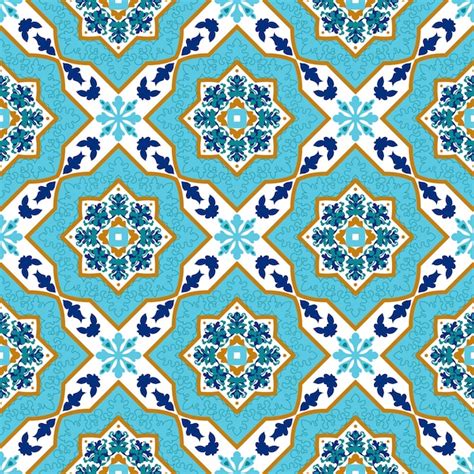 Portuguese azulejo. white and blue patterns. | Premium Vector