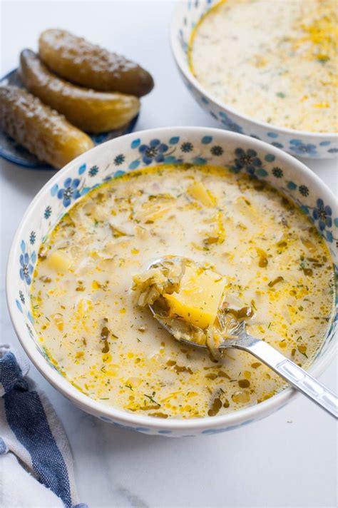 Dill pickle soup (Zupa ogórkowa / Polish cucumber soup)-image