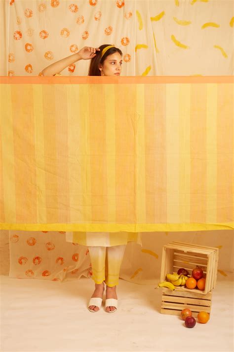 BANANA Yellow and Orange Dupatta – BANANA labs