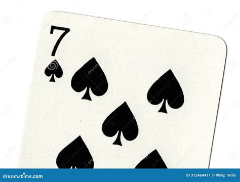 Seven Of Spades Vintage Playing Card - Isolated On White Stock ...