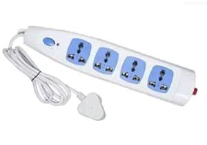 Urja Enterprise 240V 6A Four-Way 1440W Extension Board with Wire (White ...