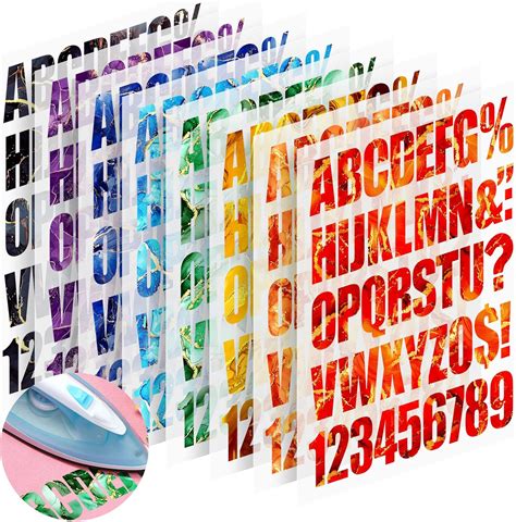 Amazon.com: Cysincos Iron on Letters for Clothing Heat Transfer T ...