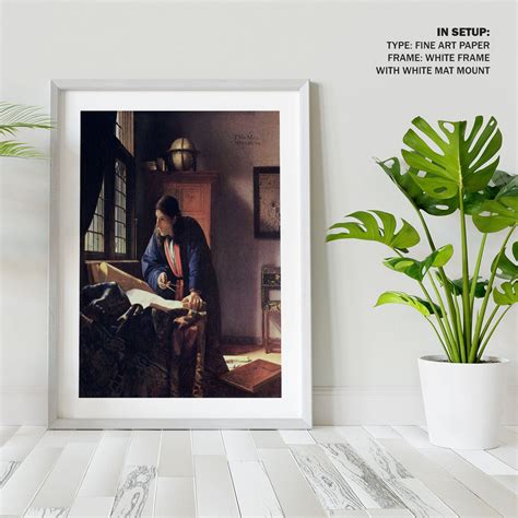 The Geographer Painting & Wall Art Print by Johannes Vermeer - Dessine Art