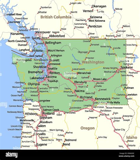 List 97+ Pictures Map Of Washington State With Cities And Towns Superb