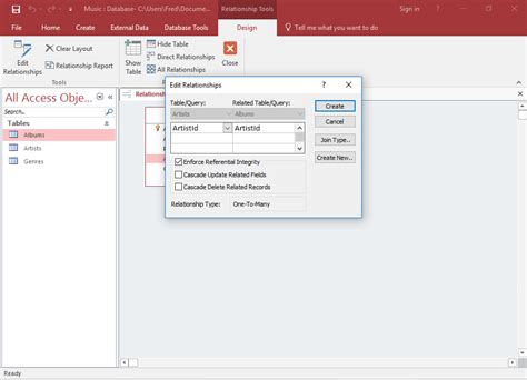 Image result for Access 2016 Relationship Tutorial