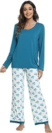 Buy GYS Bamboo Pajamas Set for Women Long Sleeve Sleepwear with Pants ...