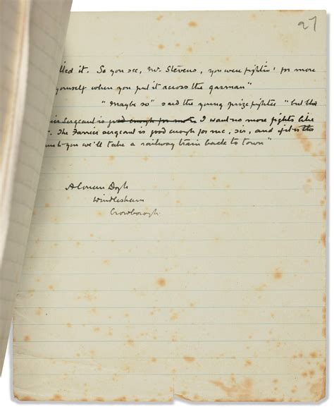 Doyle, Arthur Conan "The Bully of Brocas Court". Autograph manuscript ...