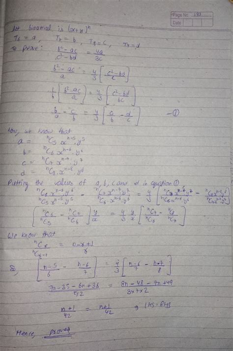 if any binomial expansion a,b,c and d be the 6th,7th,8th and 9th terms ...